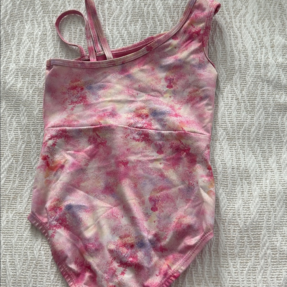 Pink Tie-Dye gymnastics leotard